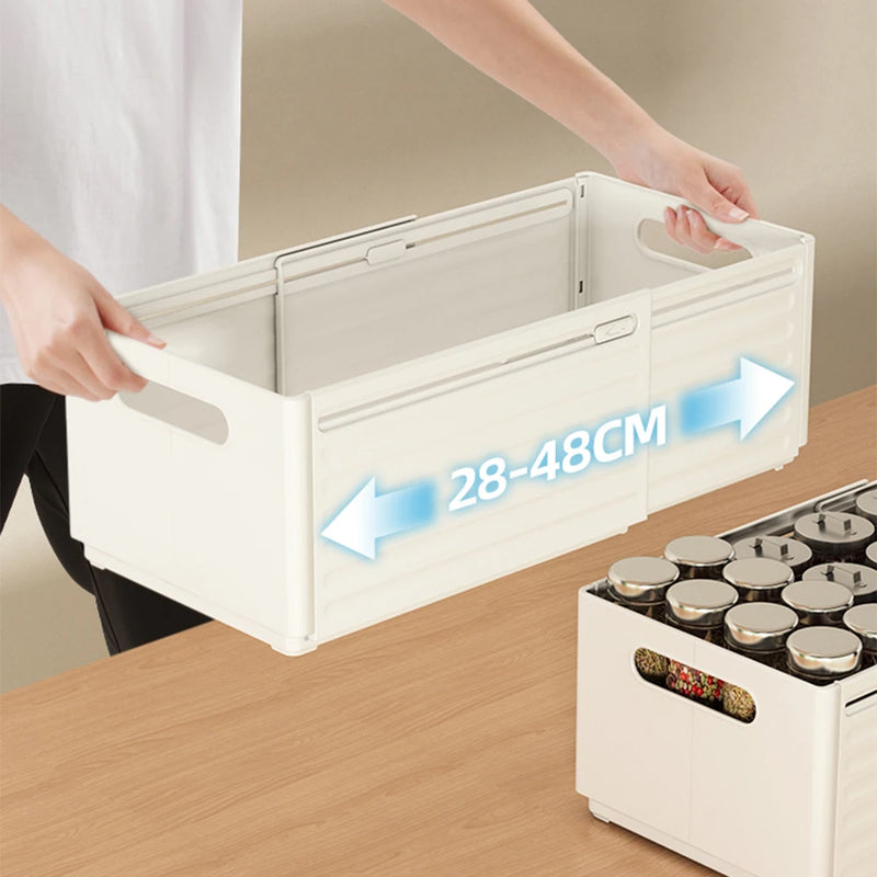 1/3PCS Length Adjustable Storage Box Retractable Drawer Organizer Stackable Cabinet Organizers Kitchen Storage Box