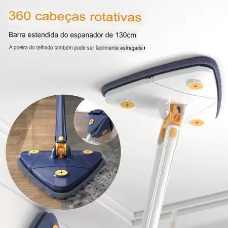 Esfregão Triangulo Mop De Limpeza Ajustável Giratória 360°