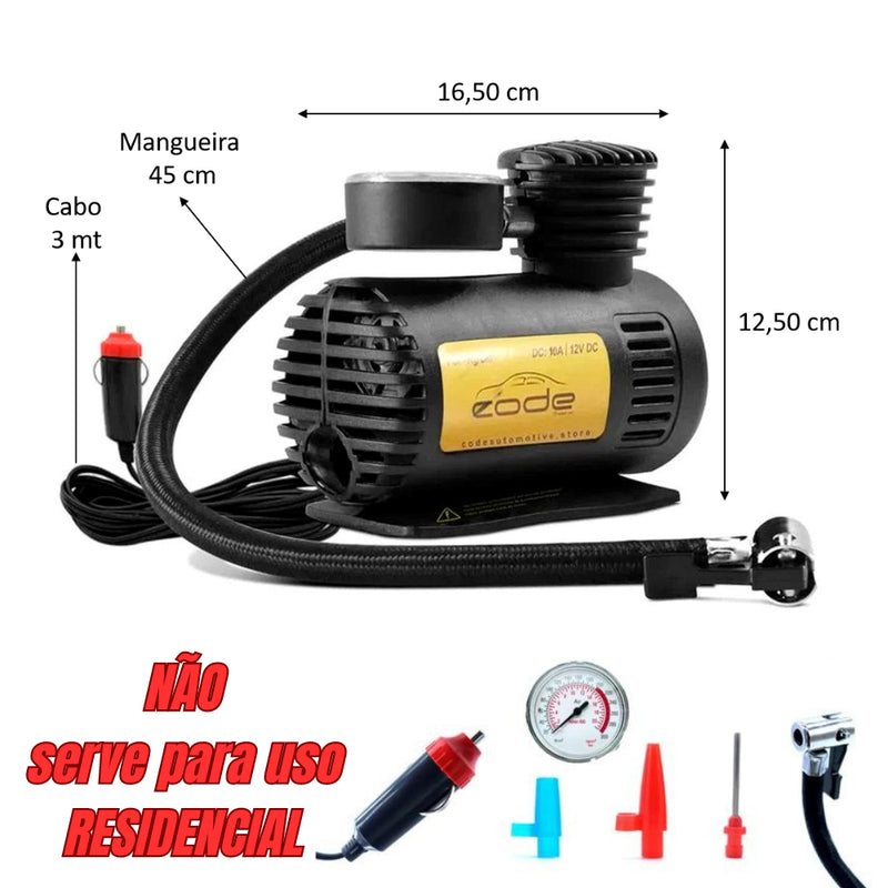 COMPRESSOR DE AR AUTOMOTIVO 12V MINI COMPRESSOR 300PSI