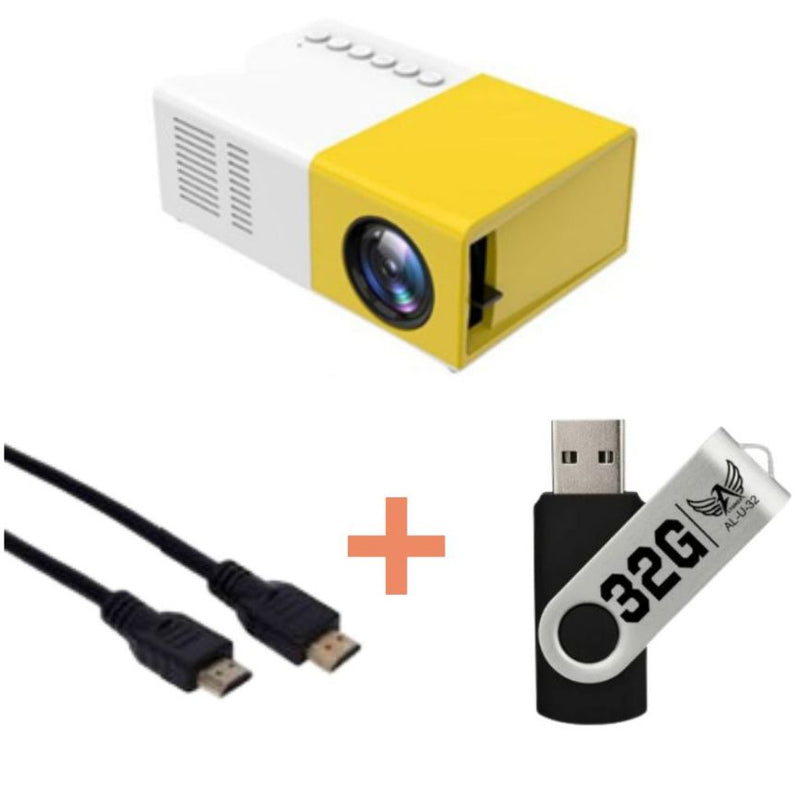 Mini Projetor Portátil Curta Distancia Led 1080p 600 Lúmens Hdmi YG300