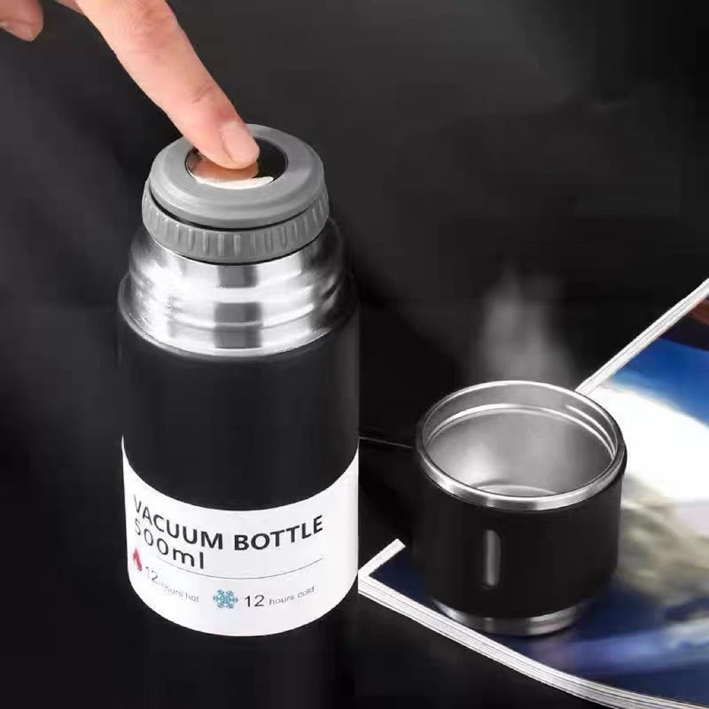 Garrafa Térmica Aço Inox 500 ML Com Tampa Vácuo Camping E Fitness Linha Premium-copo térmico