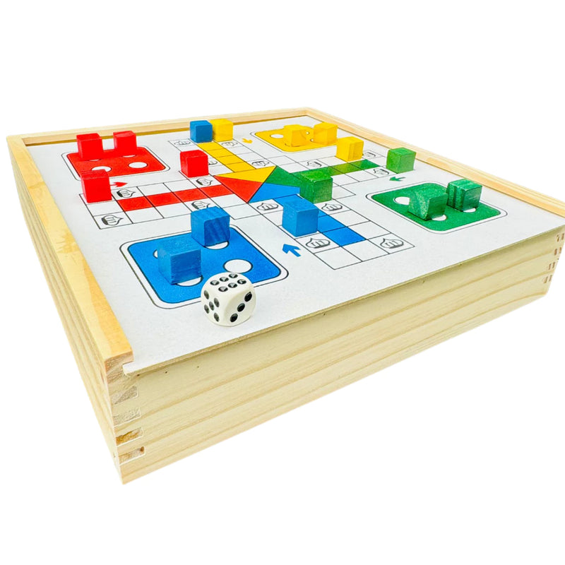 Jogos de Mesa 5x1 Xadrez, Dama, Ludo, Trilha, Jogo da Velha Educativos