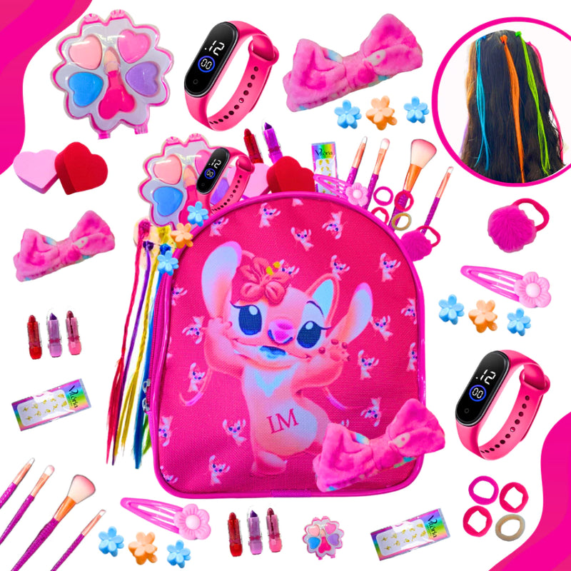 Kit maquiagem infantil com mochila stitch