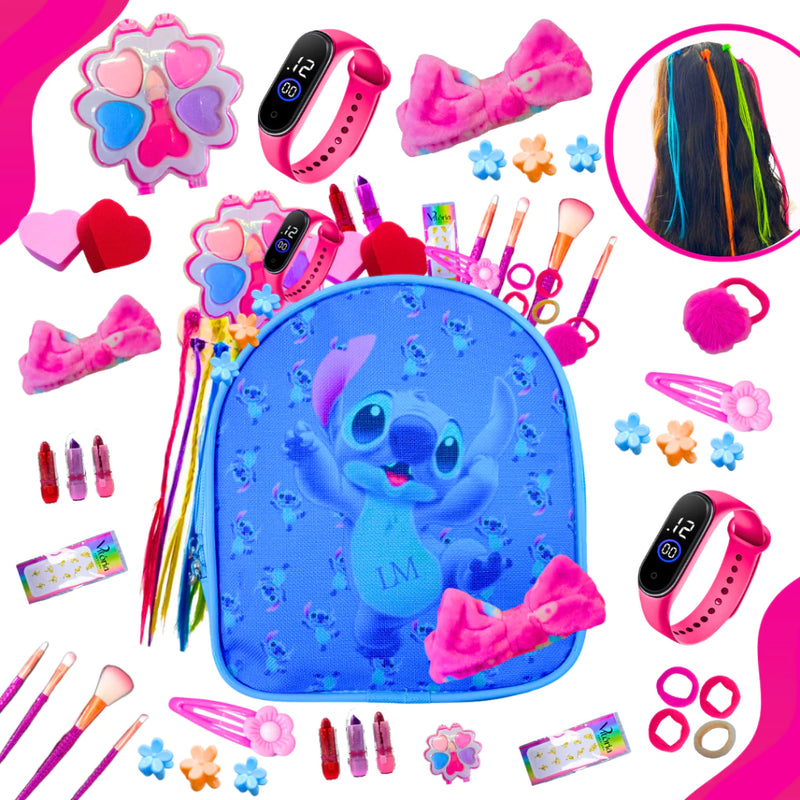 Kit maquiagem infantil com mochila stitch