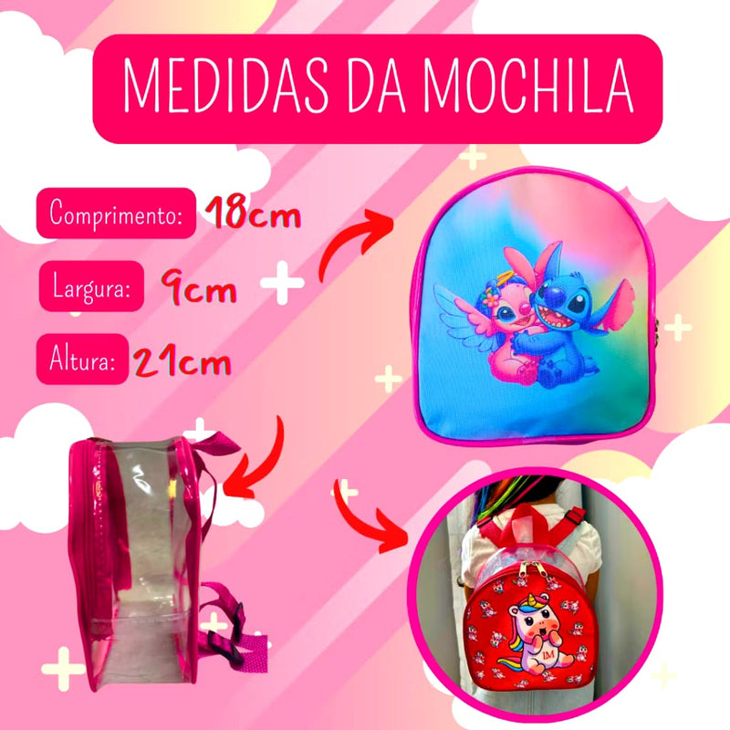 Kit maquiagem infantil com mochila stitch