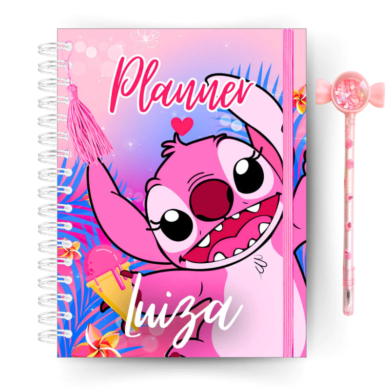 Agenda Planner Personalizada Lilo Stitch Feminina Anual 200pág- c Controle Financeiro Mensal Semanal