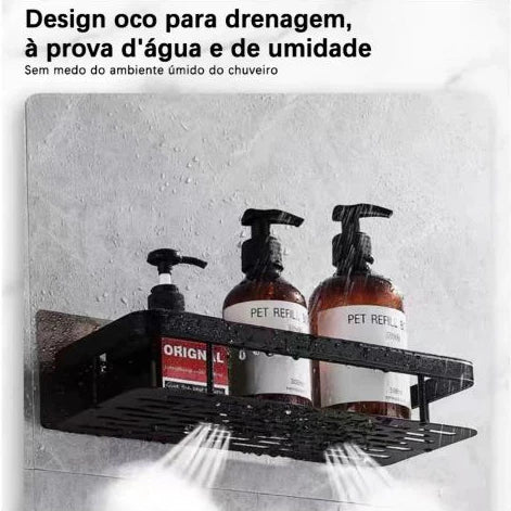 Kit com 2 SUPORTE PARA SHAMPOO PARA USO NO BANHEIRO NA PAREDE de alumínio suporte organizador multiuso