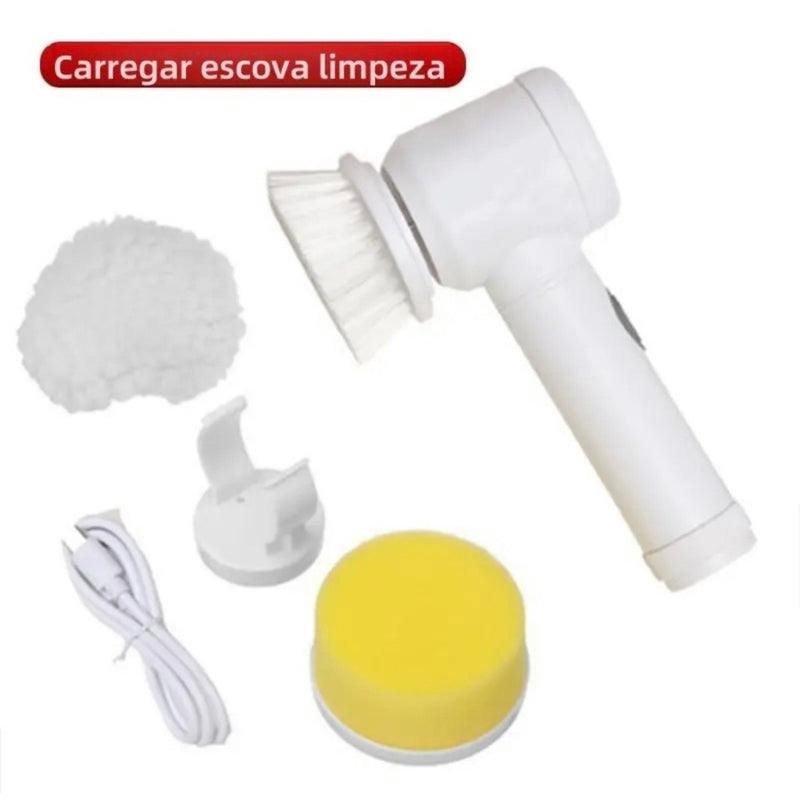 Escova Eletrica de Limpeza 5 em 1 Sem Fio Limpador Multiuso Pratico Para Cozinha , Banheiro prático